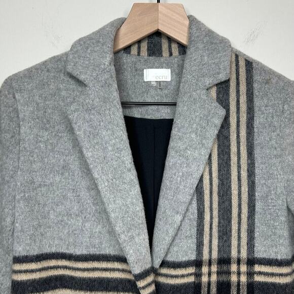 Ecru Virgin Wool Blend Coat Size XS - Picture 2 of 9